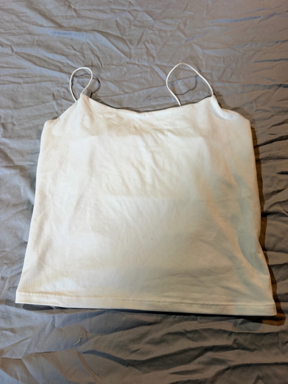 gaze Cream Slim-Strap Tank Top